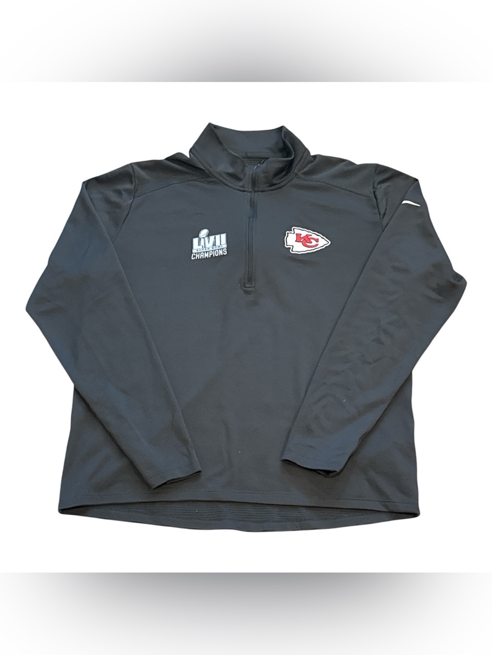 Nike Kansas City Chiefs Football Super Bowl LVII Gray Dri Fit Sweatshirt Mens L